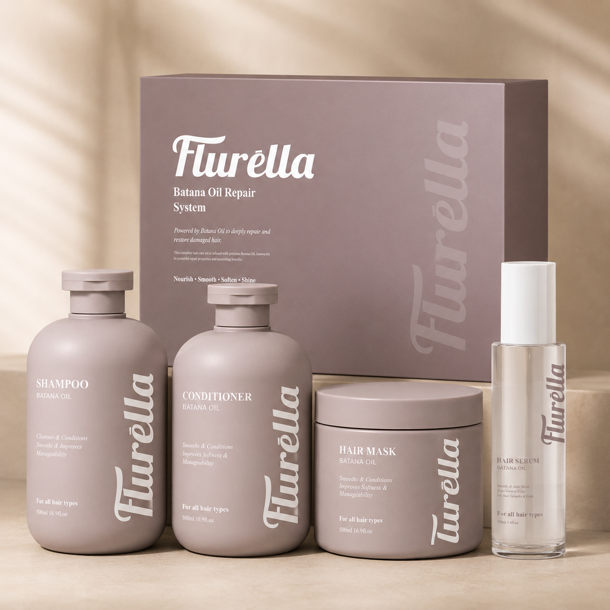 Flurella Batana Oil Hair Repair Set – 4 Pieces